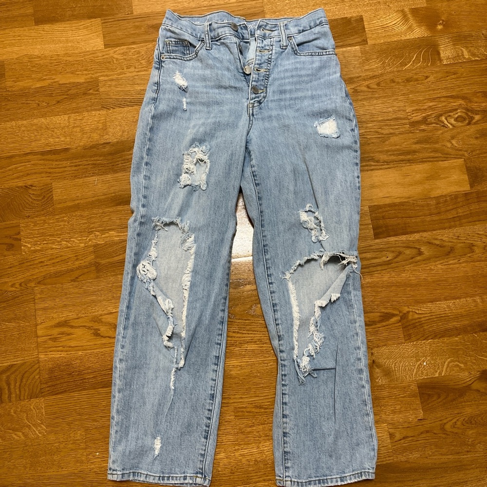Universal Thread Light Blue Distressed Boyfriend Jeans